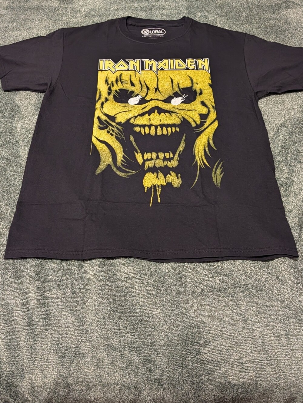 Iron Maiden Eddie Graphic T-Shirt Men's Large Black Yellow 2023 Band Tee - Picture 2 of 4